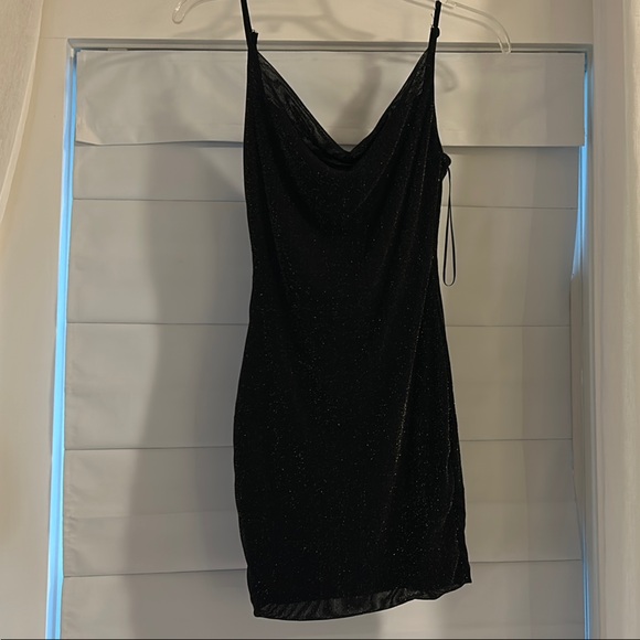 Hello Molly: Bubbly As My Drink Dress Metallic Black - Picture 1 of 1
